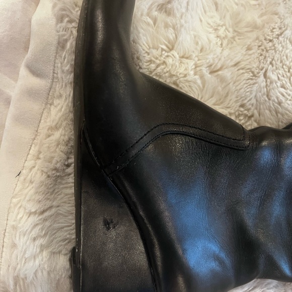 Anne Klein black leather high boot - Picture 4 of 8